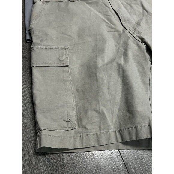 Lot Of 2 Dockers Men 36 Solid Khaki Cotton Smart Tech 360 Cargo Short - Picture 3 of 13